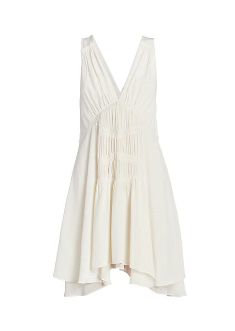 Silk Tiered V-Dress