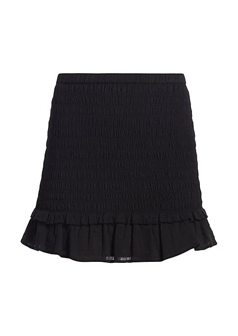 Smocked Flounce Miniskirt