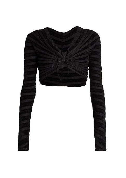 Velvet V-Neck Crop Top