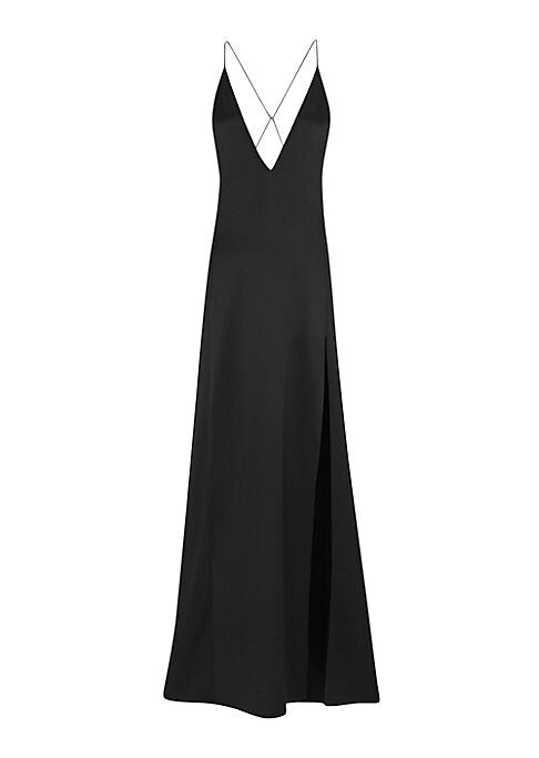 Vibrant Satin Maxi Dress