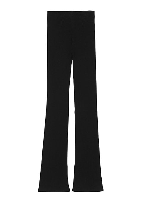 Ribbed Wool Straight Trousers