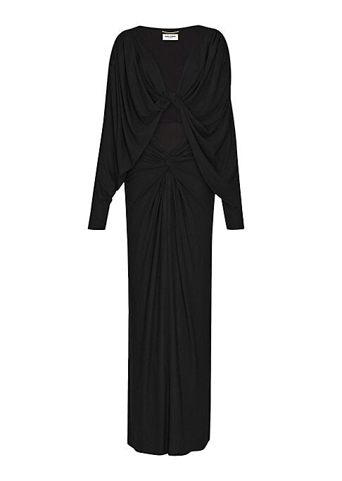 Twisted V-Neck Maxi Dress