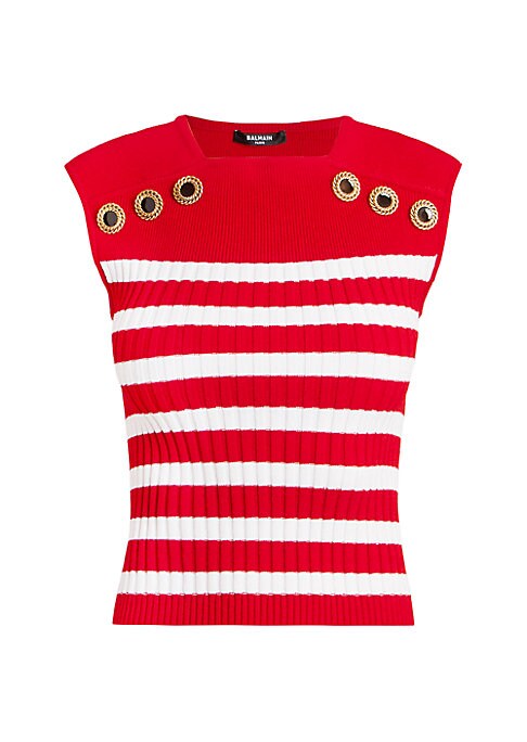 Chic Striped High Neck Top