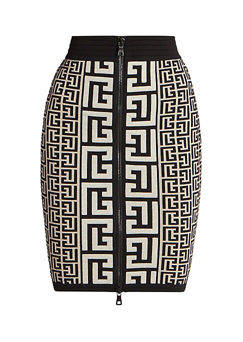 Monogram Knit Zip Skirt