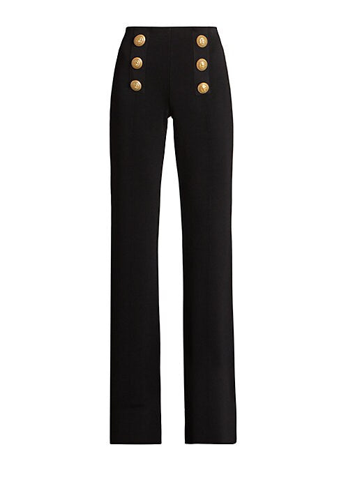 Flare Viscose Button Pants