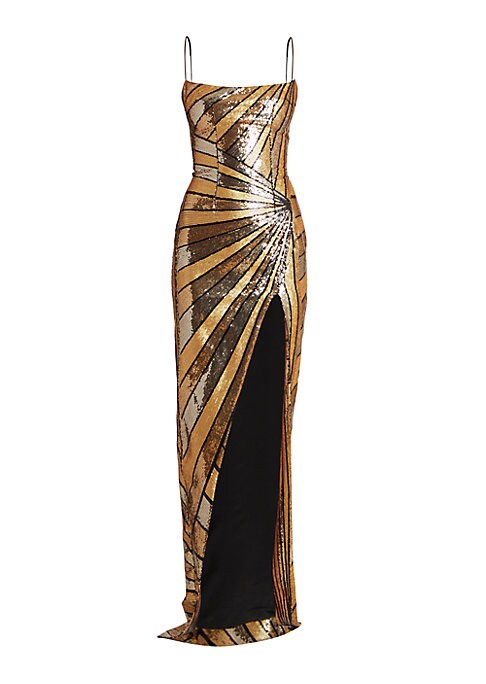 Glimmering Slit Evening Dress