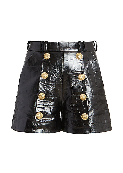Gilded Leather Chic Shorts