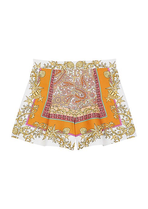 Shell Print Linen Shorts