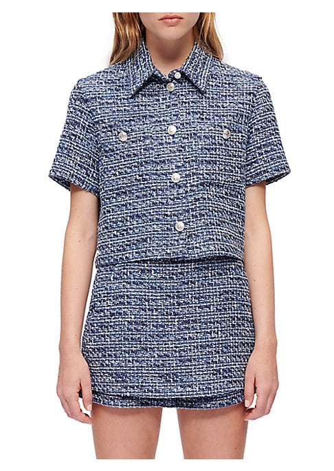 Tweed Chic Button-Up