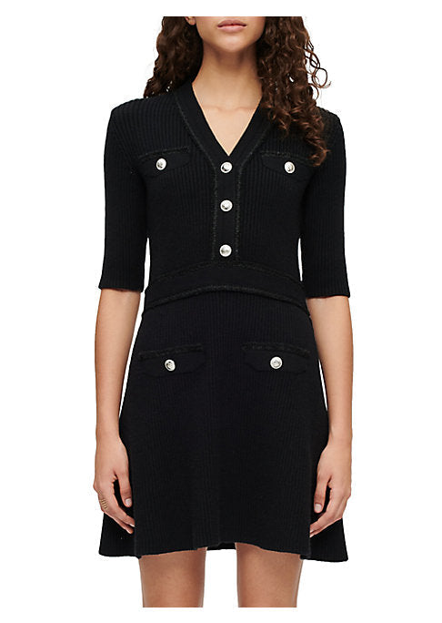 Textured Pearl Button Dress