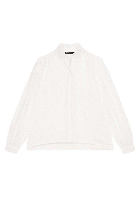 Ruffled Sheer Style Blouse