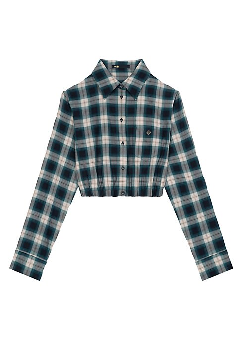 Cropped Cotton Flannel Top