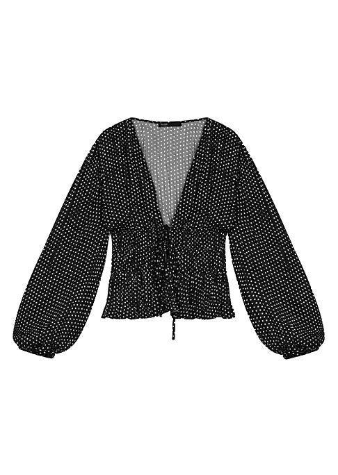 Polka Dot Ruffle Top