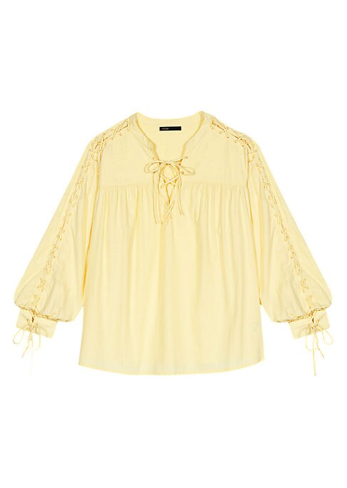 Boho Lace-Up Cotton Top