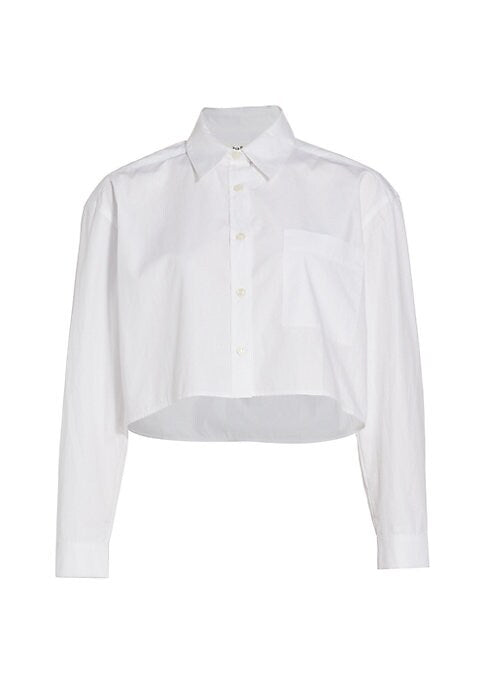 Crisp Cotton Pocket Blouse