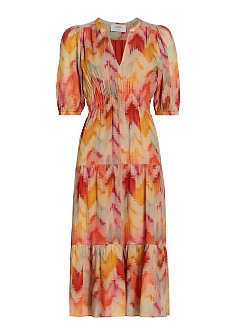 Vibrant Chevron Midi Dress