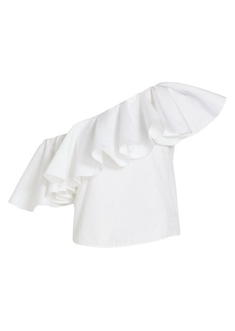Asymmetric Ruffle Blouse