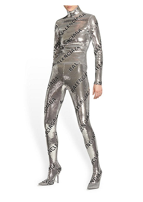 Sparkling Logo Sequined Top