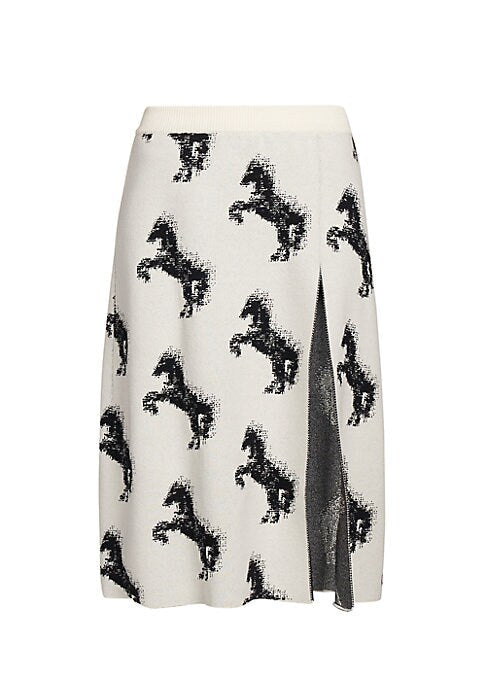 Pixelated Equestrian Midi Skirt