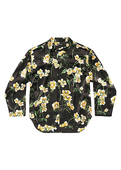 Silk Floral Jacquard Shirt
