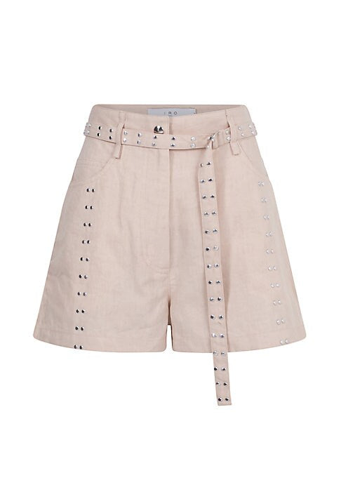 Studded High-Waist Shorts