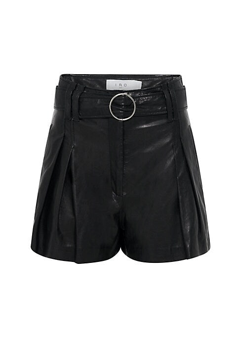 Belted Luxe Leather Shorts