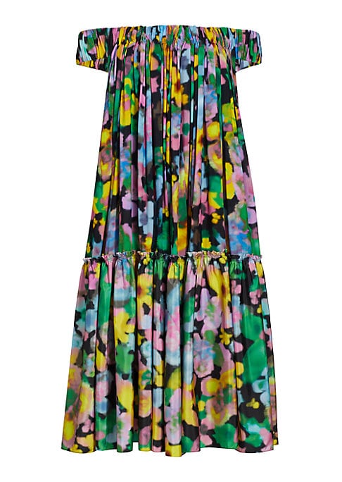 Floral Flounce Midi Dress