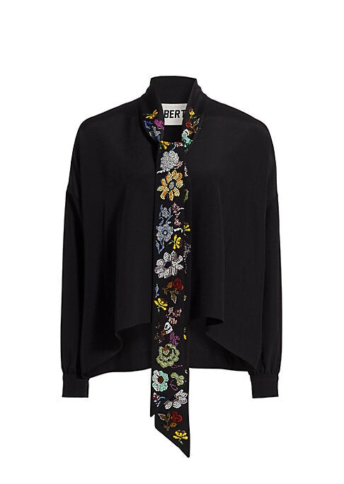 Floral Elegance Silk Blouse