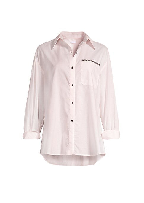 Lace Trim Relaxed Shirt