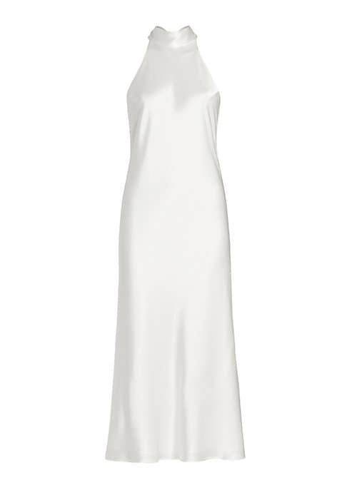 Lustrous Satin Midi Dress