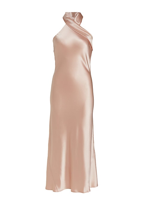 Lustrous Draped Satin Dress