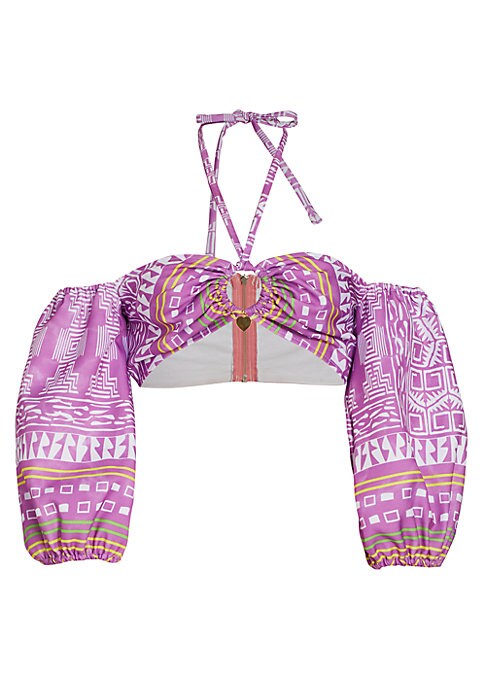 Puff Sleeve Printed Top