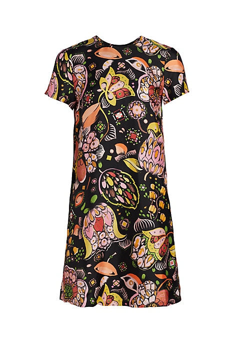 Floral Silk Twill Dress