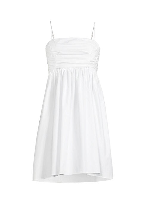 Pleated Back-Tie Mini Dress