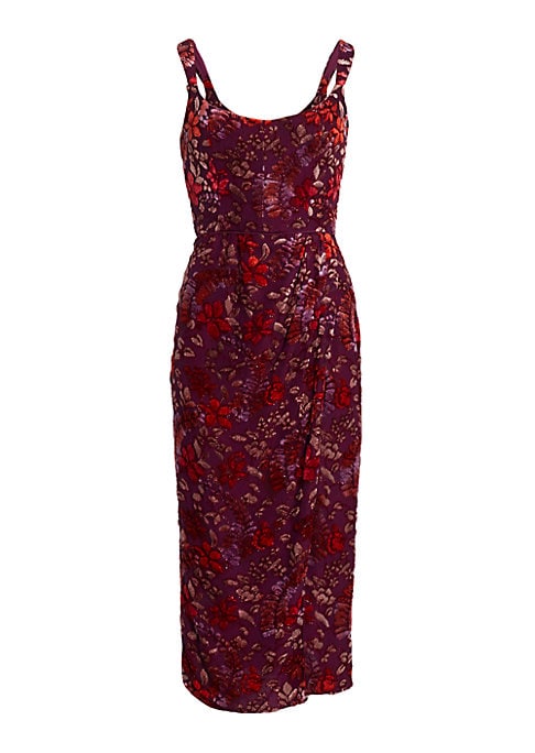 Velvet Floral Wrap Dress
