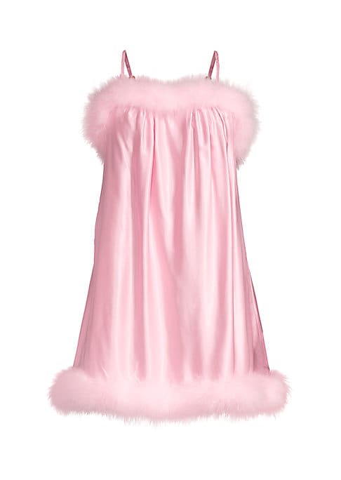 Ostrich Luxe Satin Dress