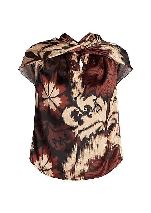 Silk Twisted Neck Top
