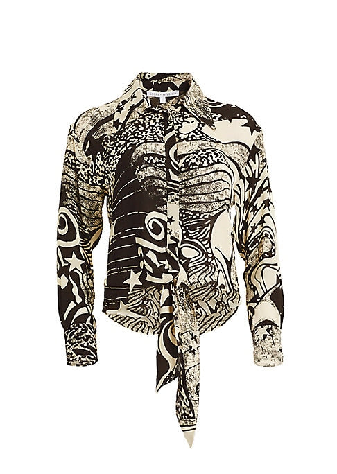 Psychedelic Silk Tie Blouse