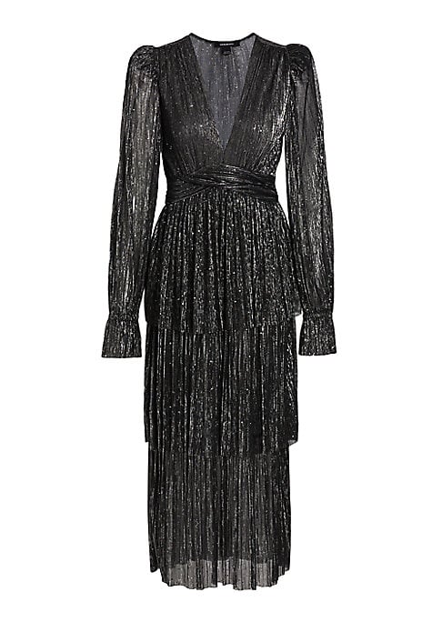 Glimmering V-Neck Midi Dress