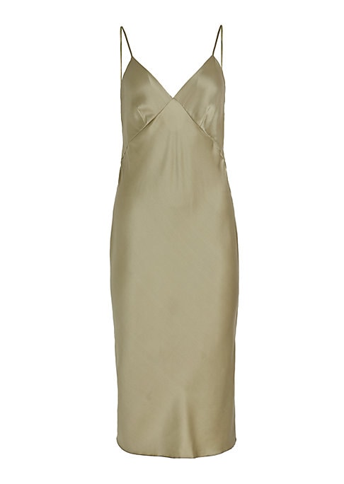 Silk Satin V-Neck Dress