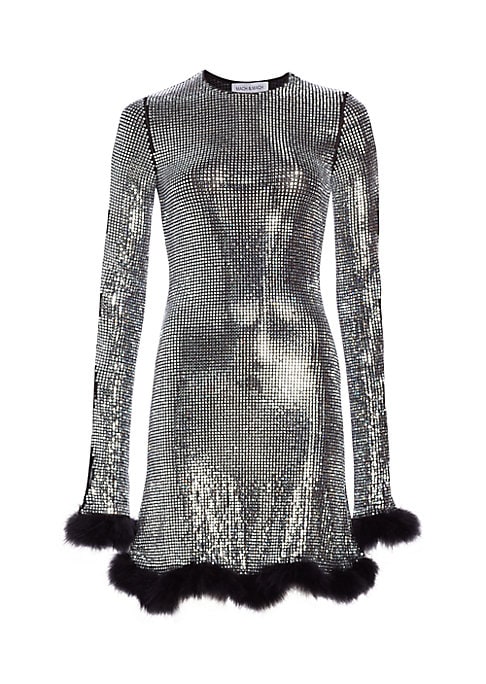 Feathered Elegance Mini Dress