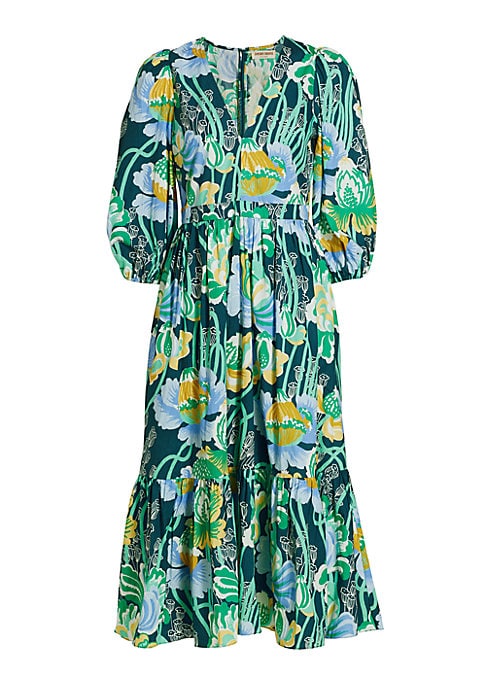 Floral V-Neck Midi Dress