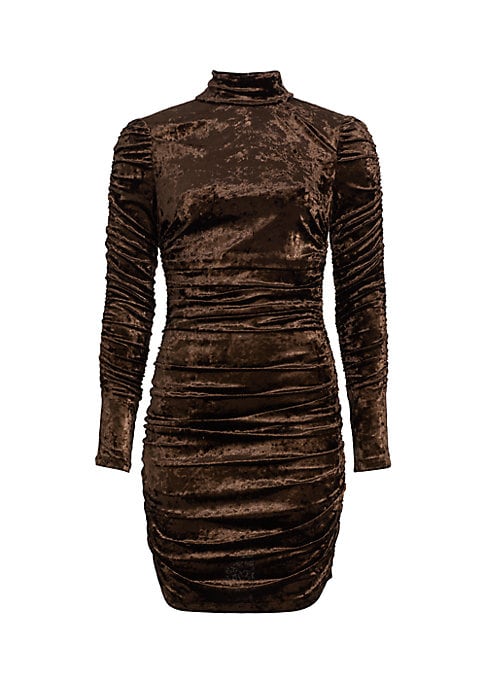Velvet Ruched Mini Dress