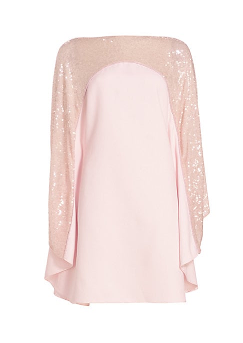 Sequin-Embellished Cape Dress