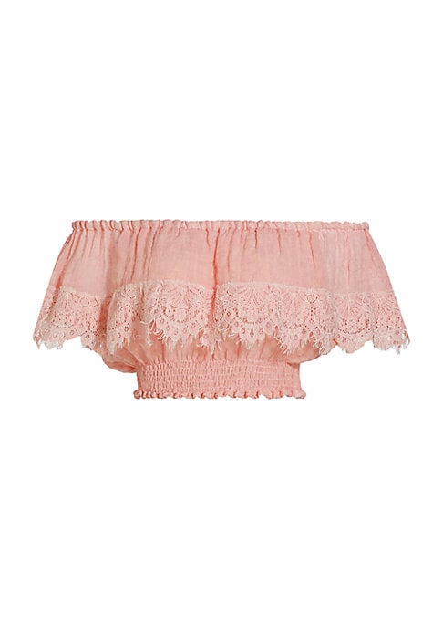 Linen Lace Off-Shoulder Top