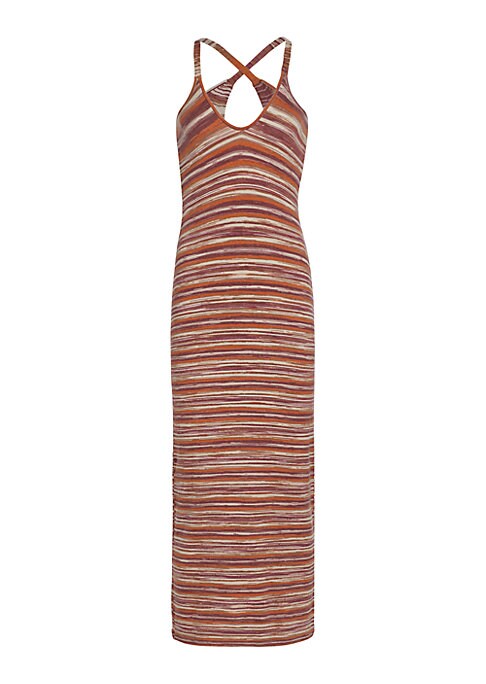 Striped Criss-Cross Maxi Dress