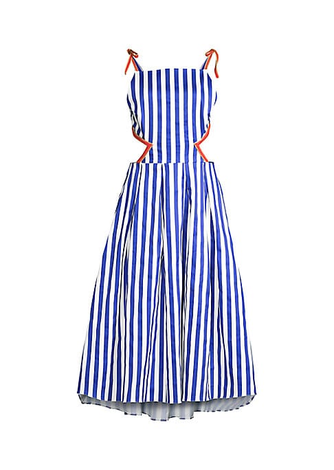 Striped Cut-Out Midi Dress
