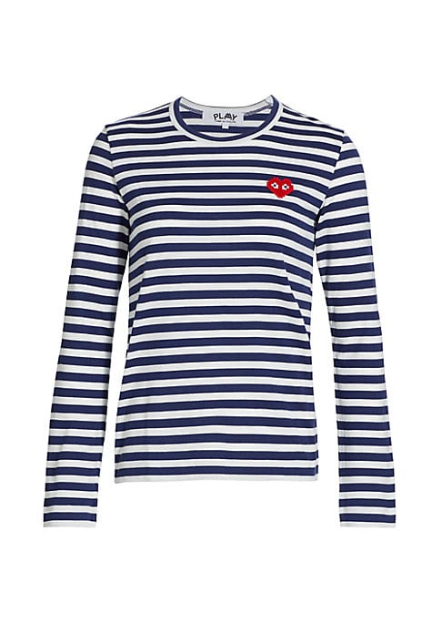 Heart Graphic Striped Tee