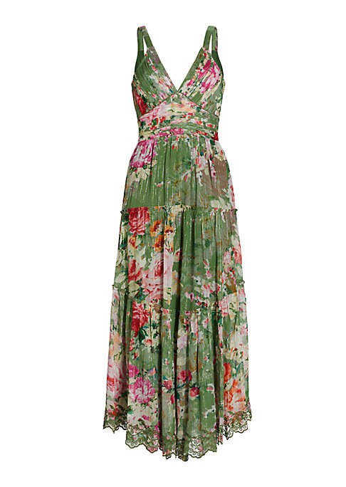 Metallic Bloom Midi Dress