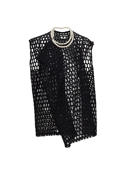 Pearl Mesh Wrap Top